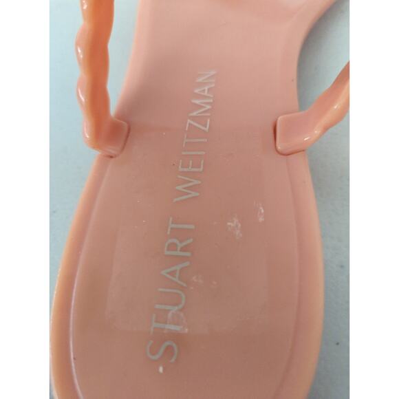 Stuart WEITZMAN sz 10 salmon sandal flip flop slide solid pink braided sawyer - Picture 7 of 9